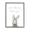 Stupell Industries Somebunny Loves You Quote Grey Rabbit Animal Pun in Black Frame Wall Art